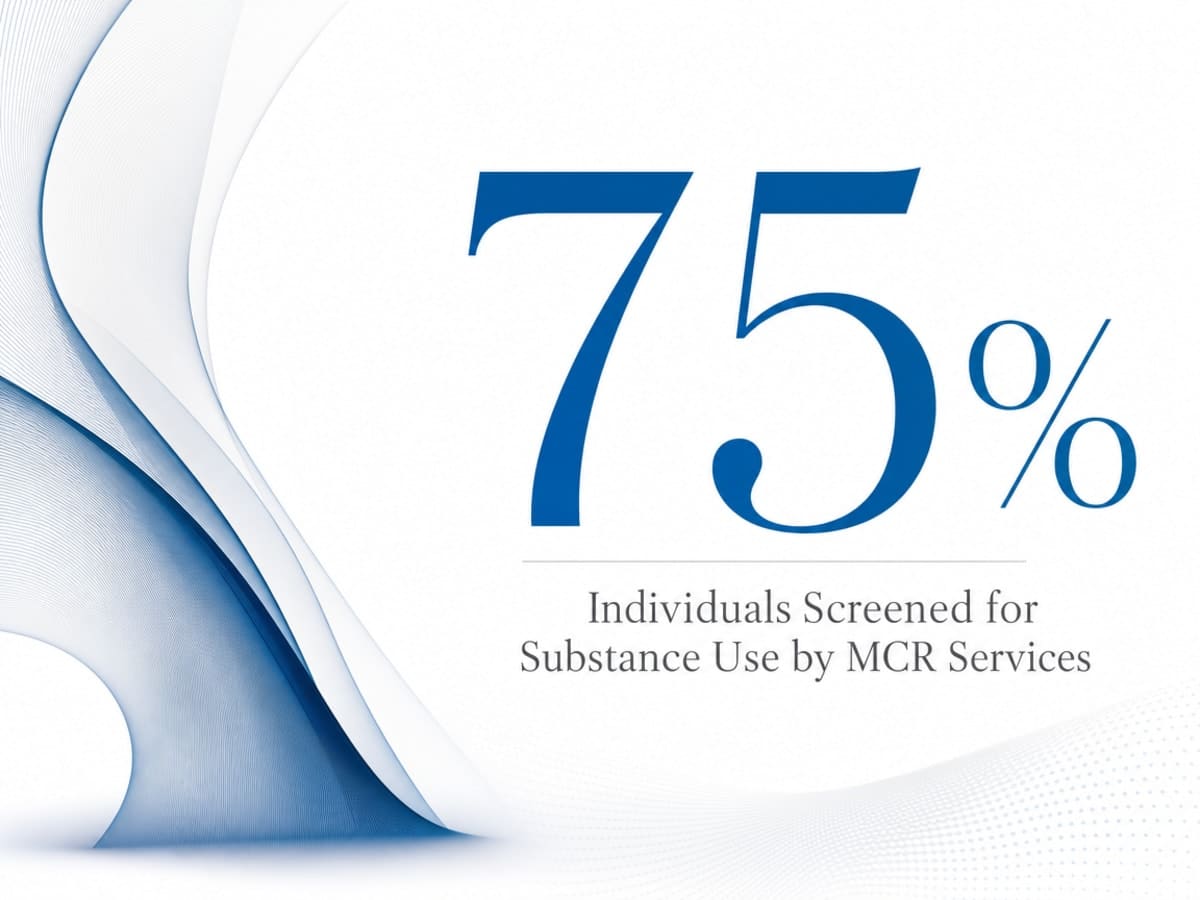 Infographic showing Individuals Screened for Substance Use by MCR Services