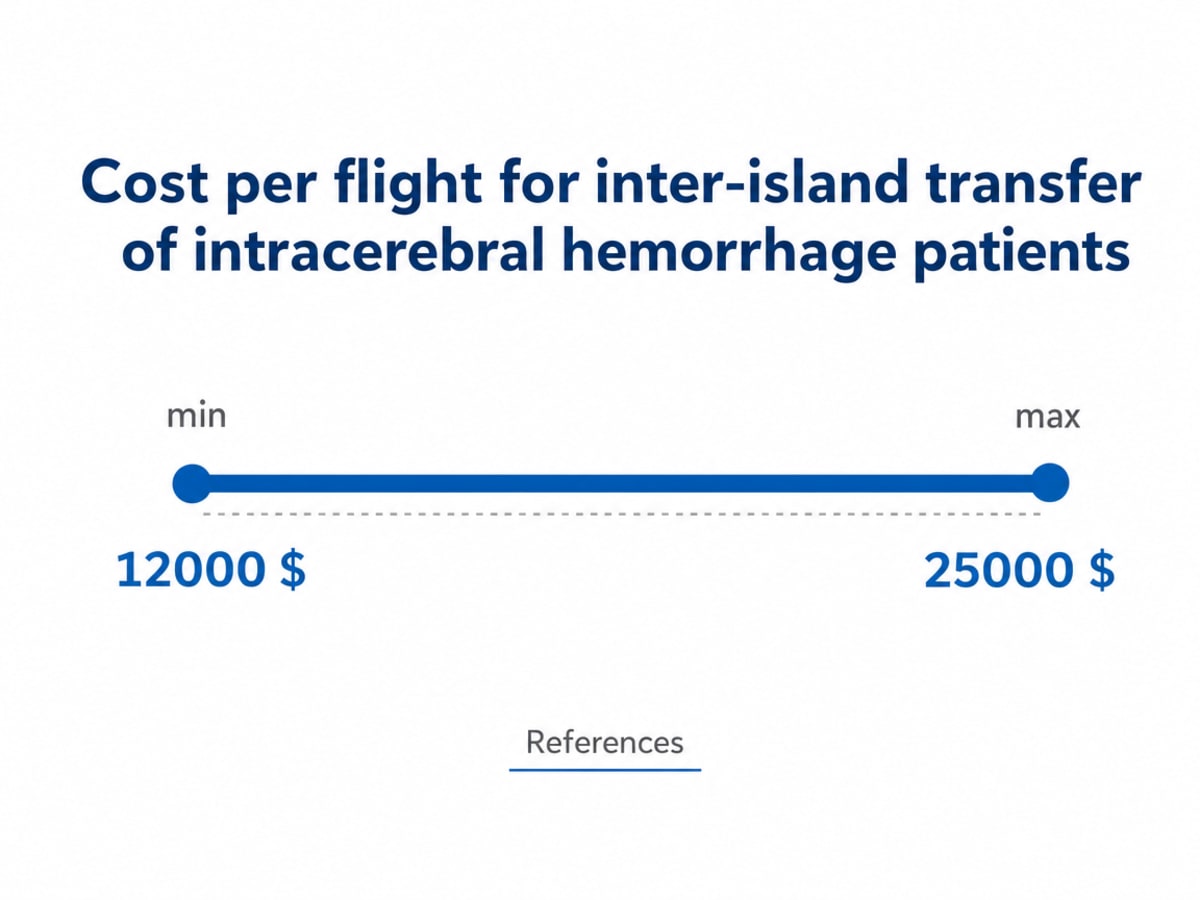 Chart showing Cost per flight for inter-island transfer of intracerebral hemorrhage patients