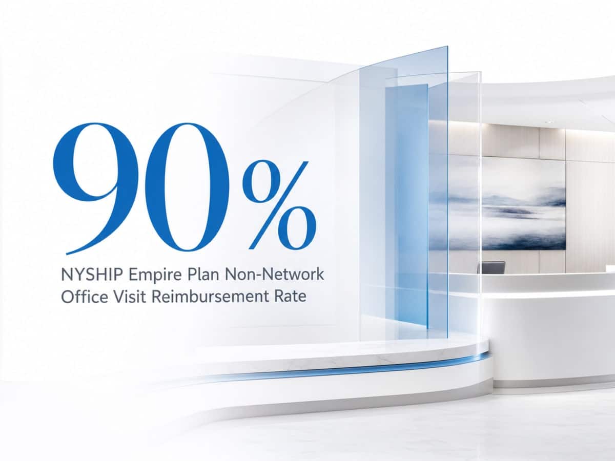 Infographic showing NYSHIP Empire Plan Non-Network Office Visit Reimbursement Rate