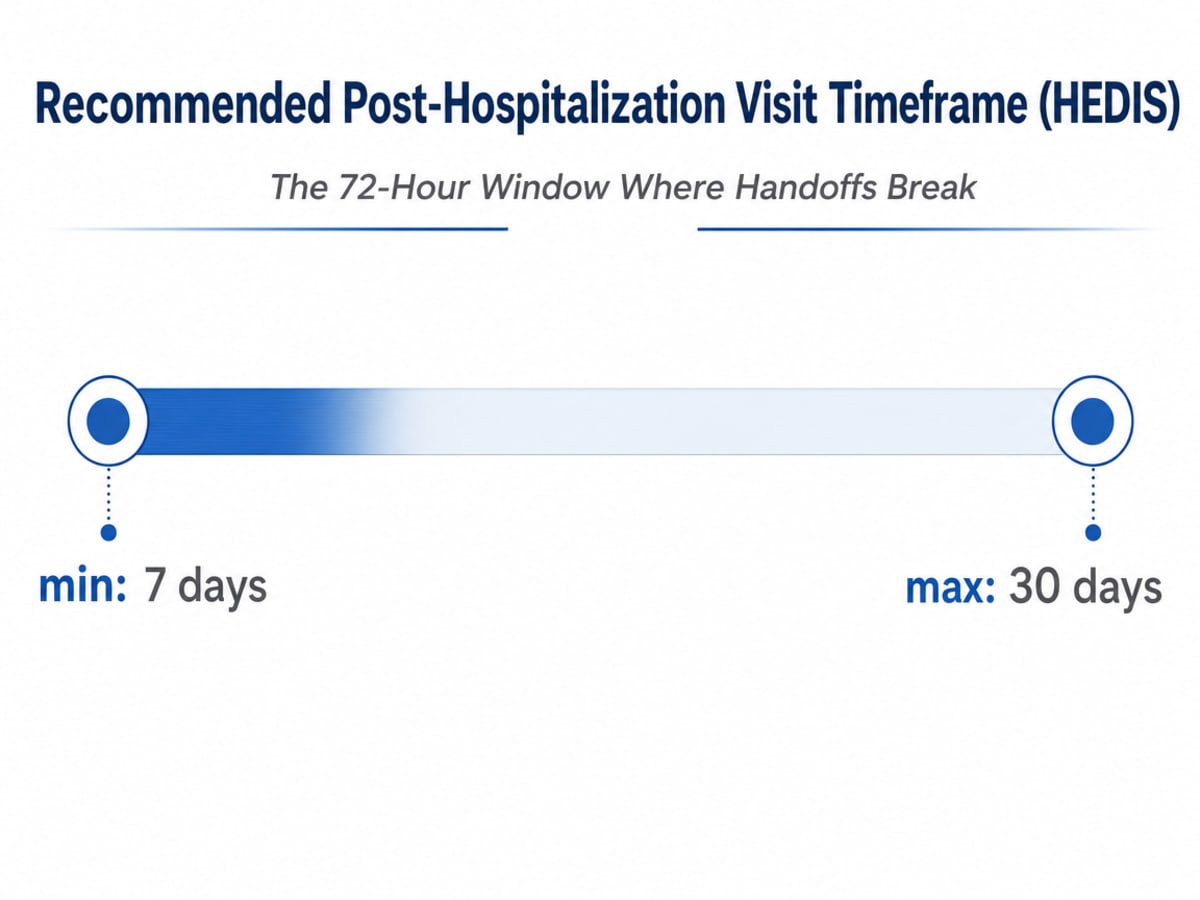 Chart showing Recommended Post-Hospitalization Visit Timeframe (HEDIS)