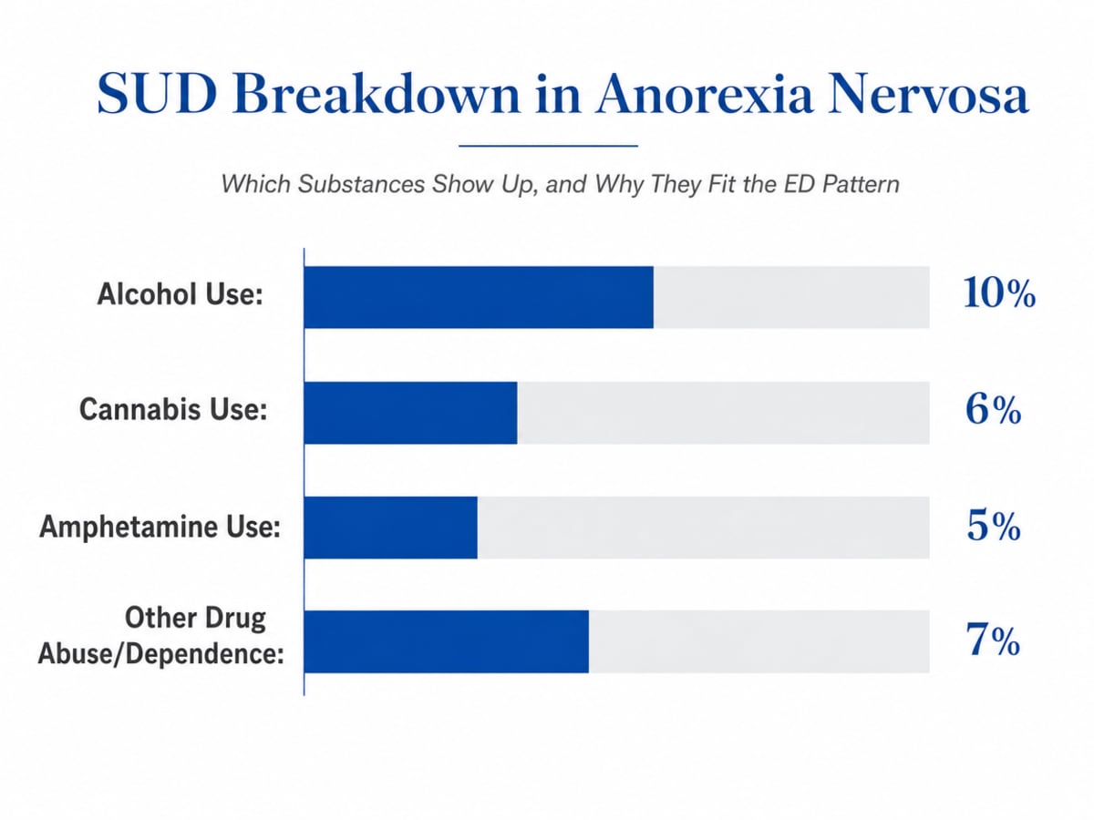 Chart showing SUD Breakdown in Anorexia Nervosa