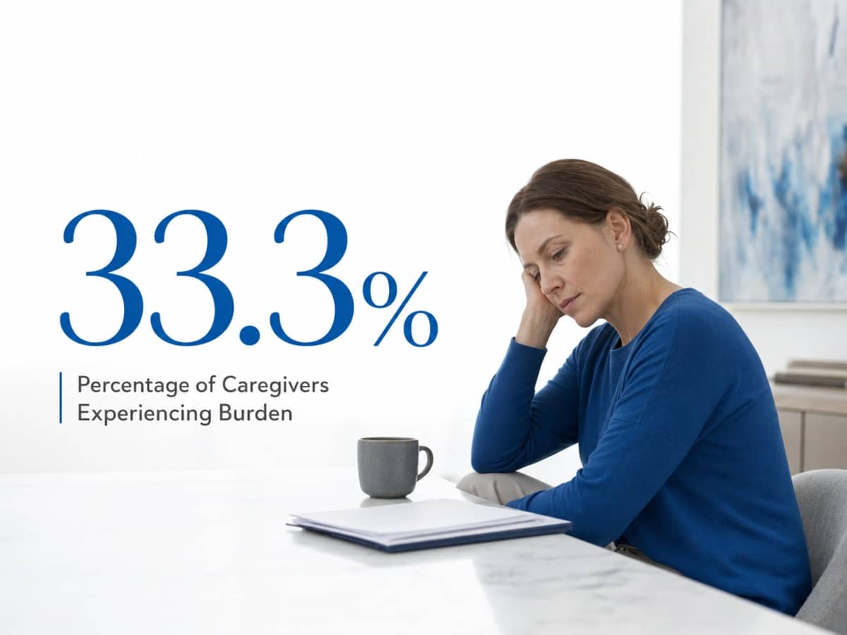 Infographic showing Percentage of Caregivers Experiencing Burden