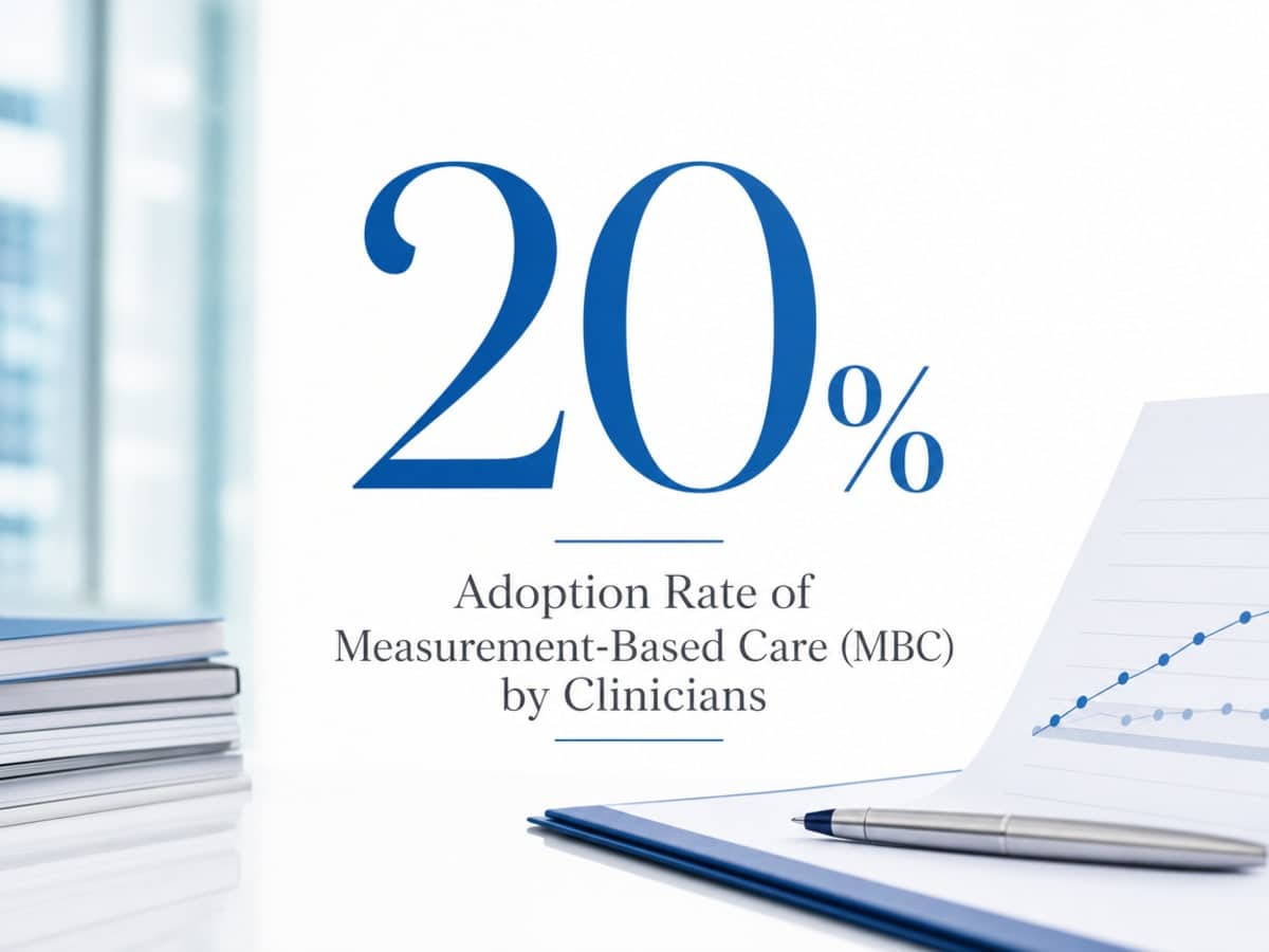 Infographic showing Adoption Rate of Measurement-Based Care (MBC) by Clinicians