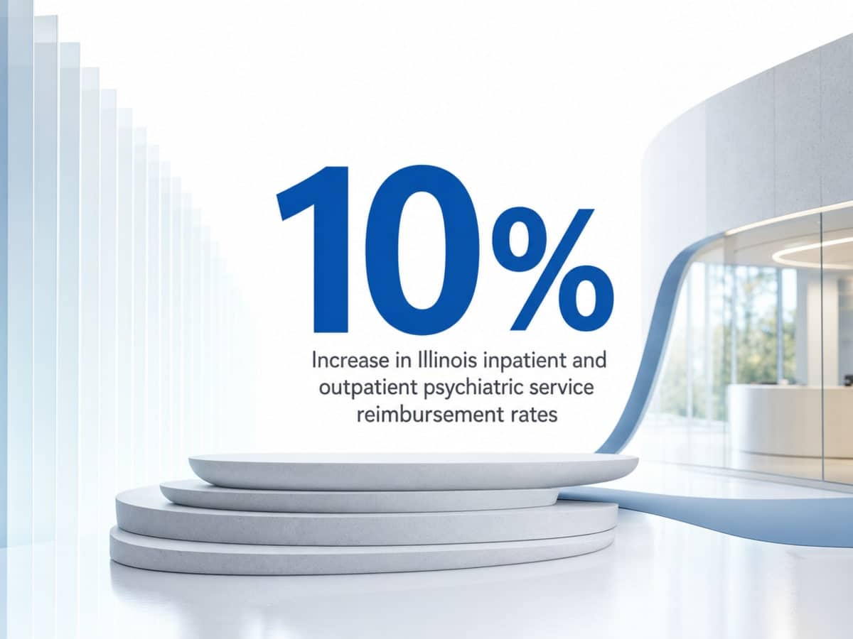 Infographic showing Increase in Illinois inpatient and outpatient psychiatric service reimbursement rates