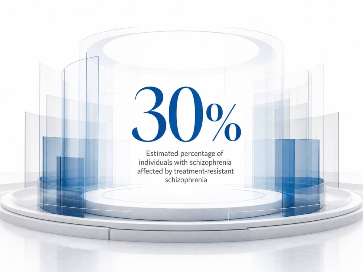 Infographic showing Estimated percentage of individuals with schizophrenia affected by treatment-resistant schizophrenia