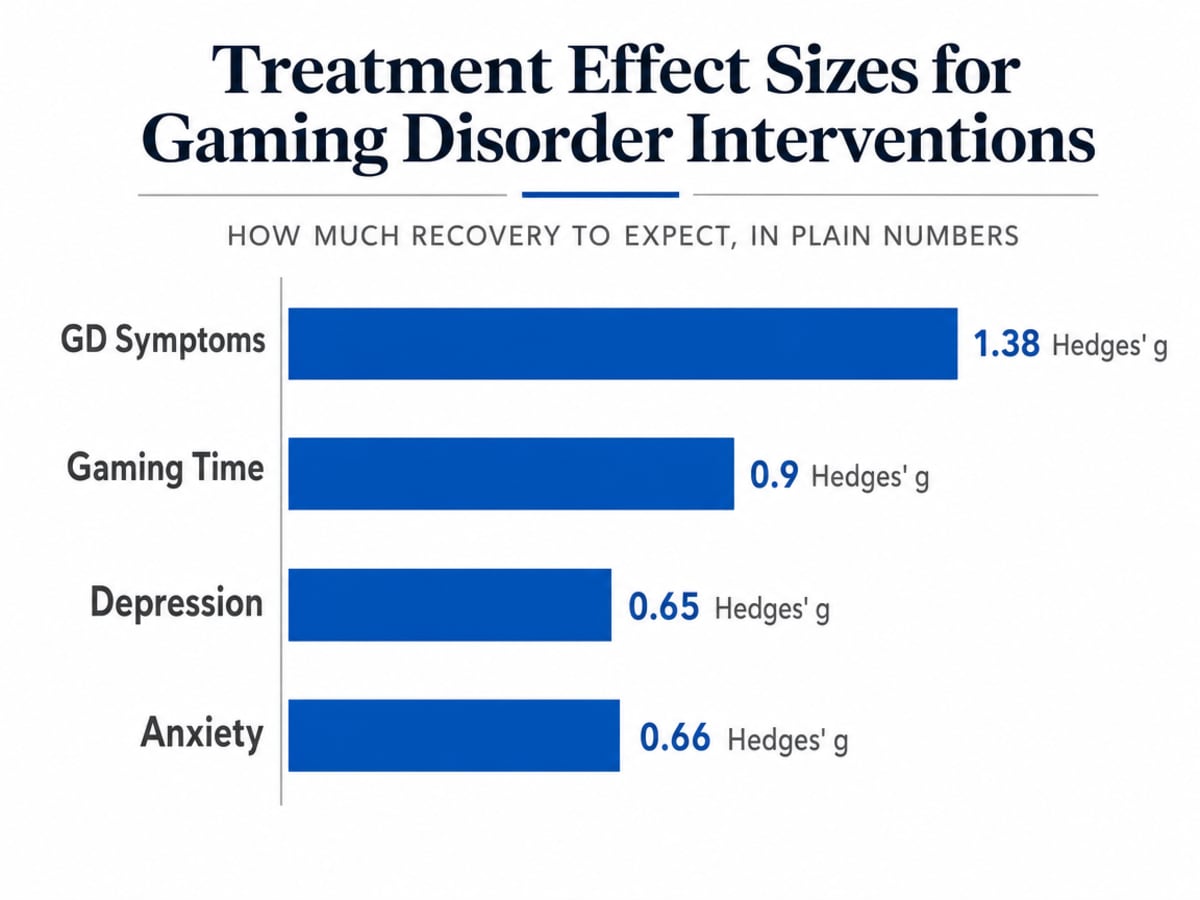 Chart showing Treatment Effect Sizes for Gaming Disorder Interventions