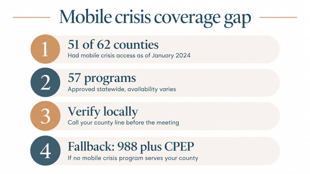 Mobile crisis coverage gap infographic for New York families planning intervention backup