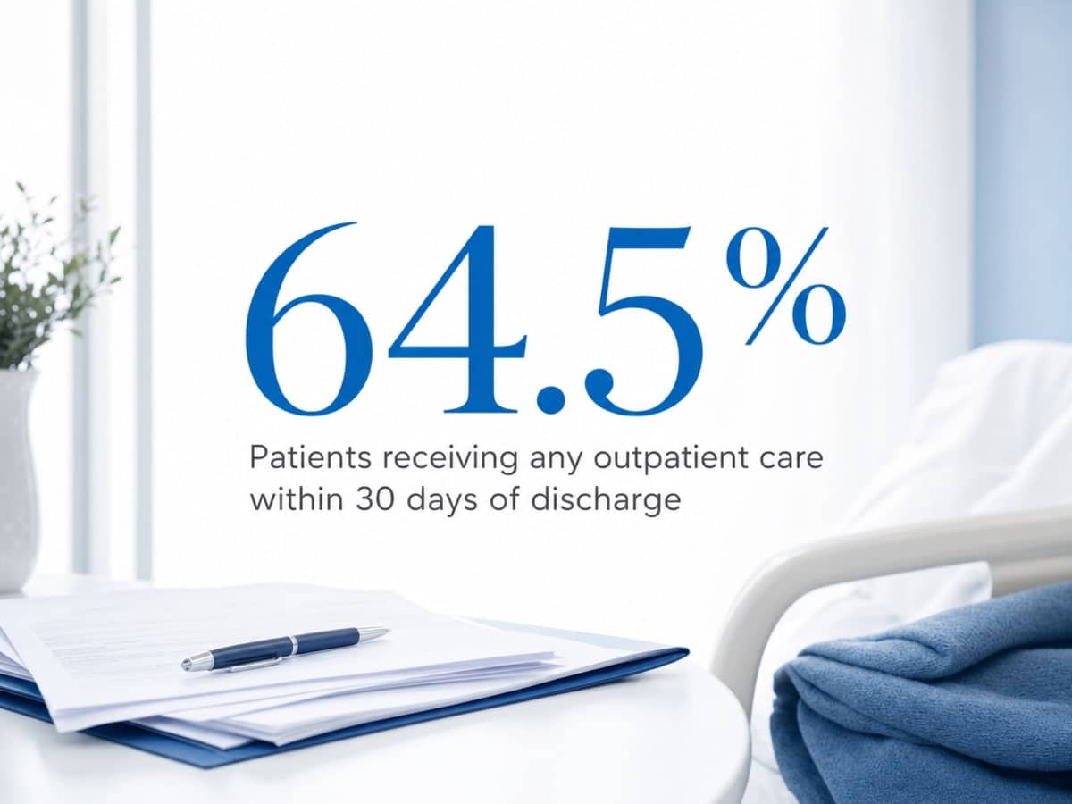 Infographic showing Patients receiving any outpatient care within 30 days of discharge